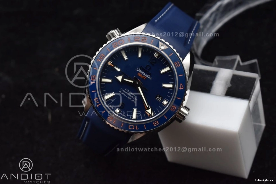 Clone Ocean Co-Axial Dial Super Strap Blue GMT A8605 600M Best Blue VSF on Edition Ceramic Trendsetting Planet 43.5mm Bezel 1009 Rubber 1:1 0313